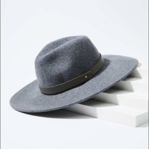 Women's Fedora With Faux Leather Band Gray